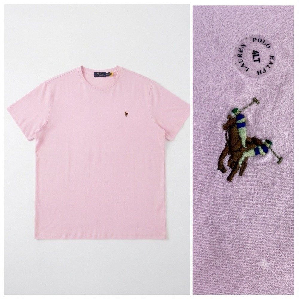 NEW Polo Ralph Lauren Mens Pink Classic Fit T-Shirt 4LT 4XL Tall Pony